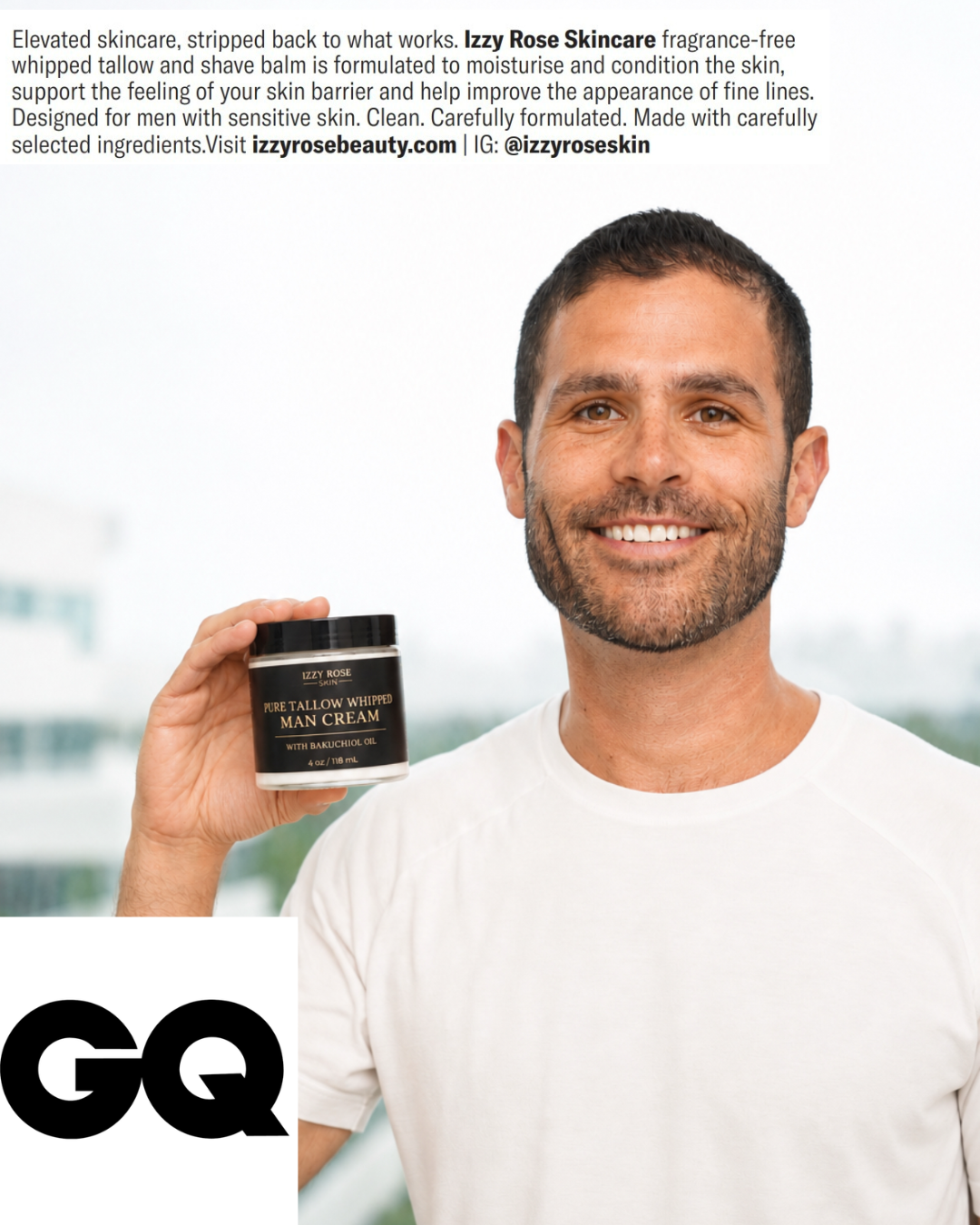 Men’s facial cream - Grass Fed Beef Tallow Whipped Moisturizer (Large 118ml)