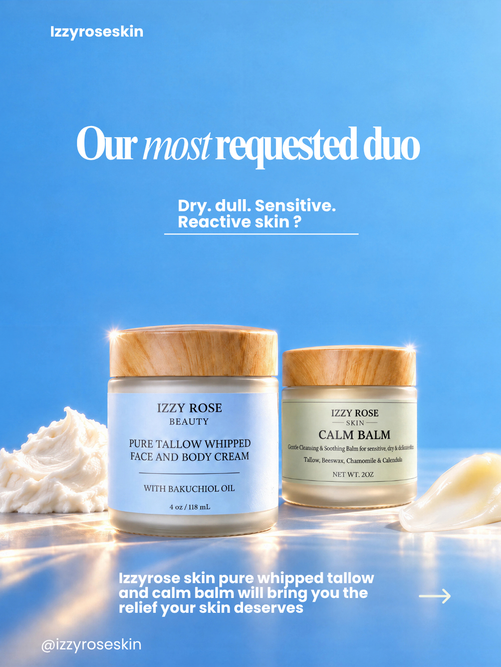 Sensitive Skin Starter Set | Pure Whipped Tallow + Calm Balm