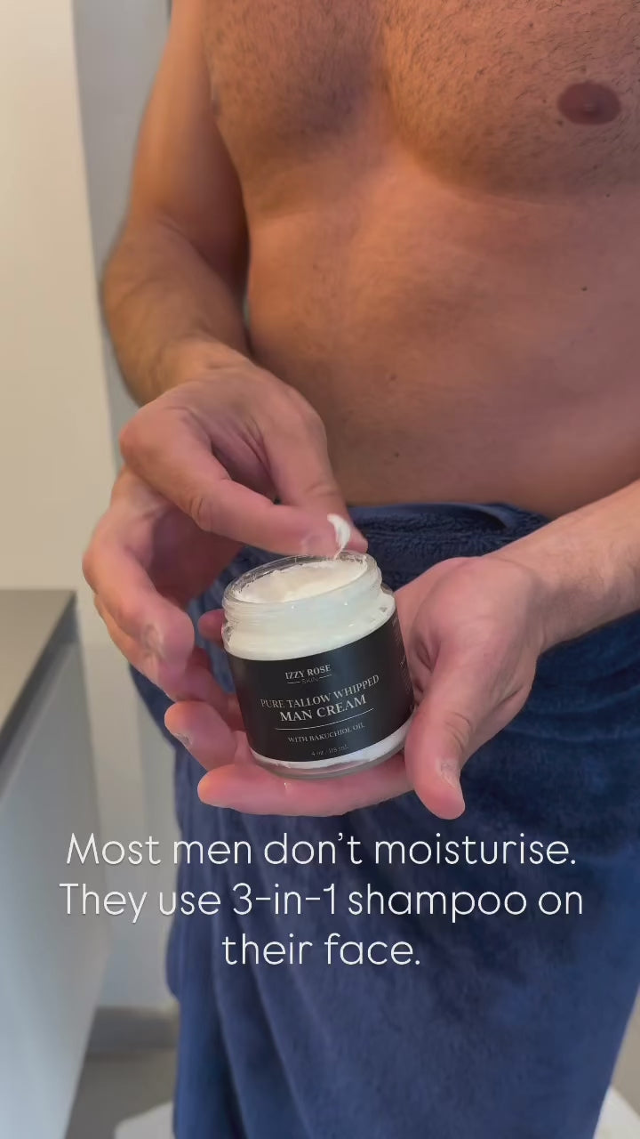 Men’s facial cream - Grass Fed Beef Tallow Whipped Moisturizer (Large 118ml)