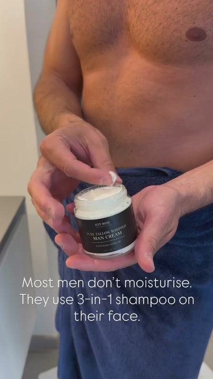 Men’s facial cream - Grass Fed Beef Tallow Whipped Moisturizer (Large 118ml)